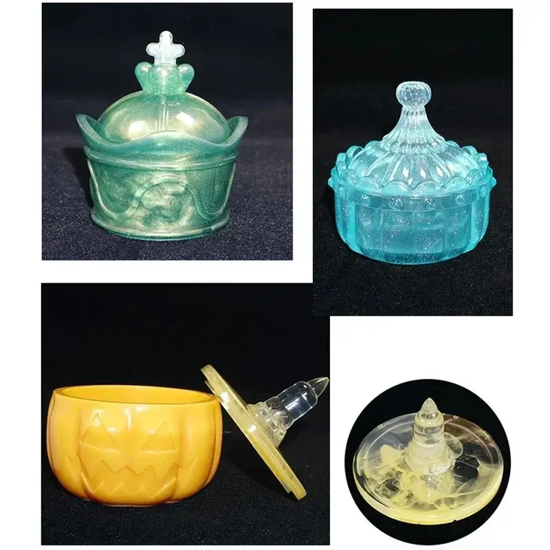 Resin Siliconce Mold Handmade Creative Pumpkin Shape Cut Storage Box Jewelry Making Mold DIY Crystal Epoxy Gift Box Accessories