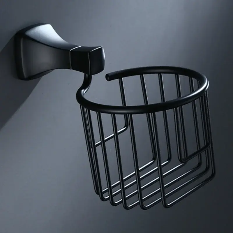 Simple Wall Storage Rack Toilet Paper Rack Space Aluminum Towel Rack Wet Tissue Rack Bathroom Wall Mounted Hardware Accessories