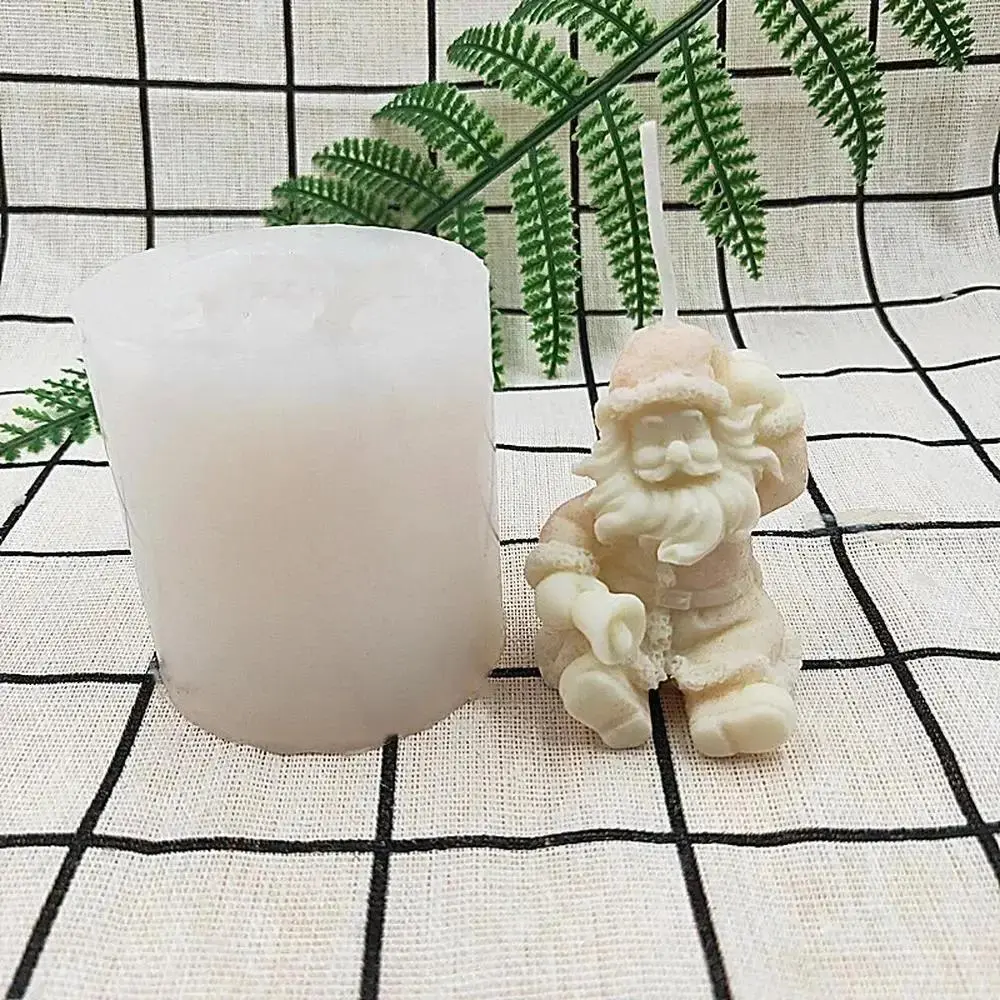 New Silicone Candle Moulds Handmade Crafts DIY Father Christmas Candle Shape Aromatherapy Soap Mould Cake Home Decoration