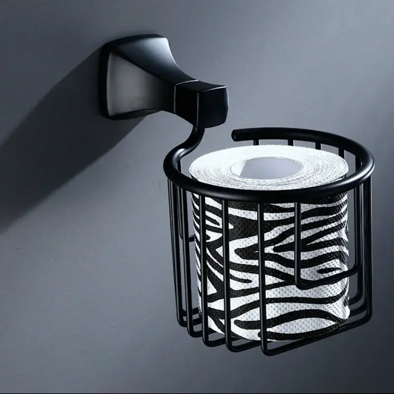 Simple Wall Storage Rack Toilet Paper Rack Space Aluminum Towel Rack Wet Tissue Rack Bathroom Wall Mounted Hardware Accessories