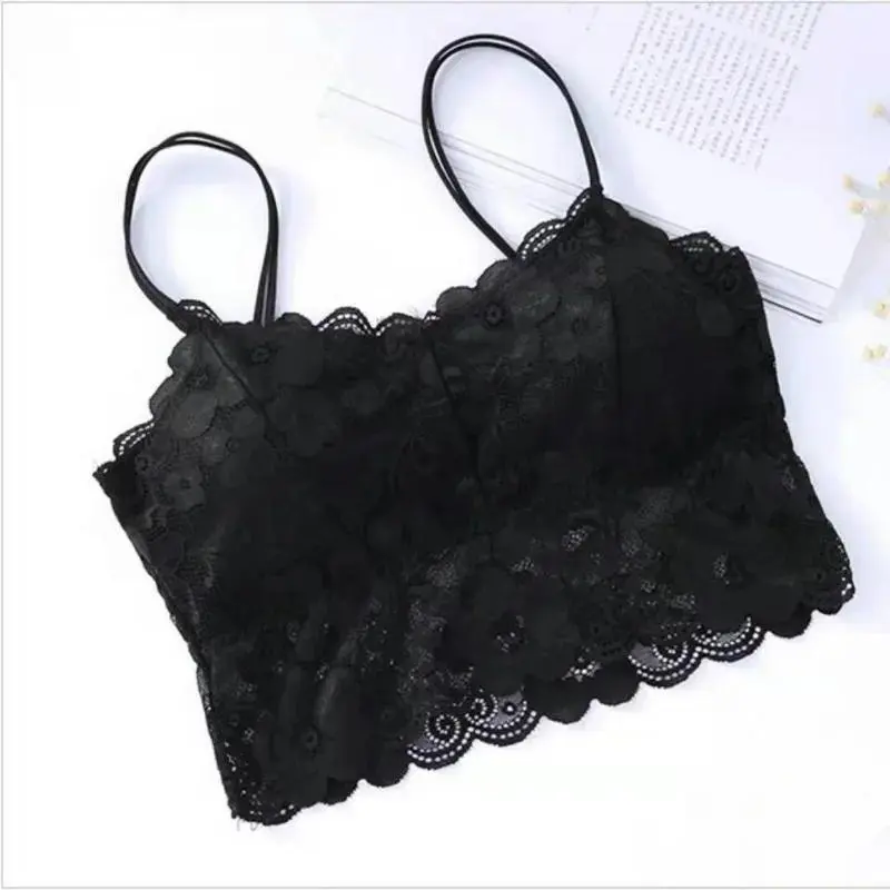 1pcs New Women Lace Seamless Bras Top Sexy Wrapped Chest Strap Chest Pad Camisole Bottoming Underwear Beauty Vest Bralette