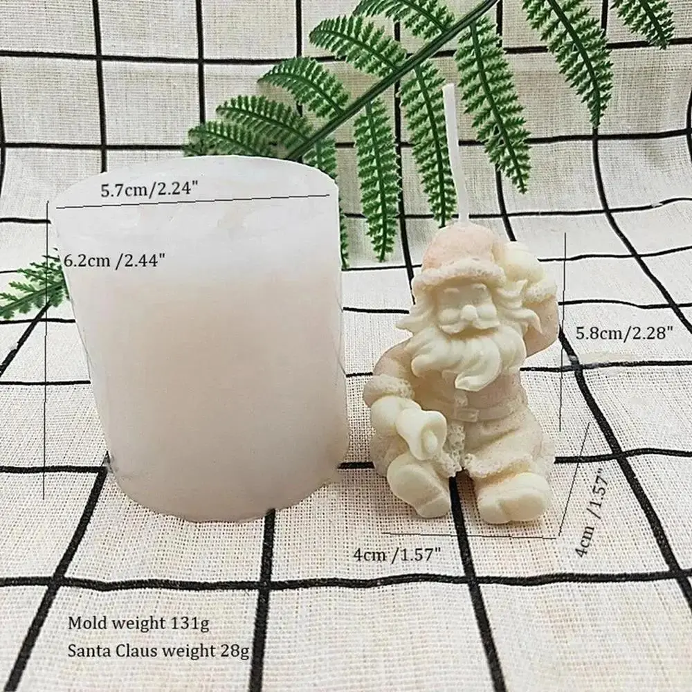 New Silicone Candle Moulds Handmade Crafts DIY Father Christmas Candle Shape Aromatherapy Soap Mould Cake Home Decoration