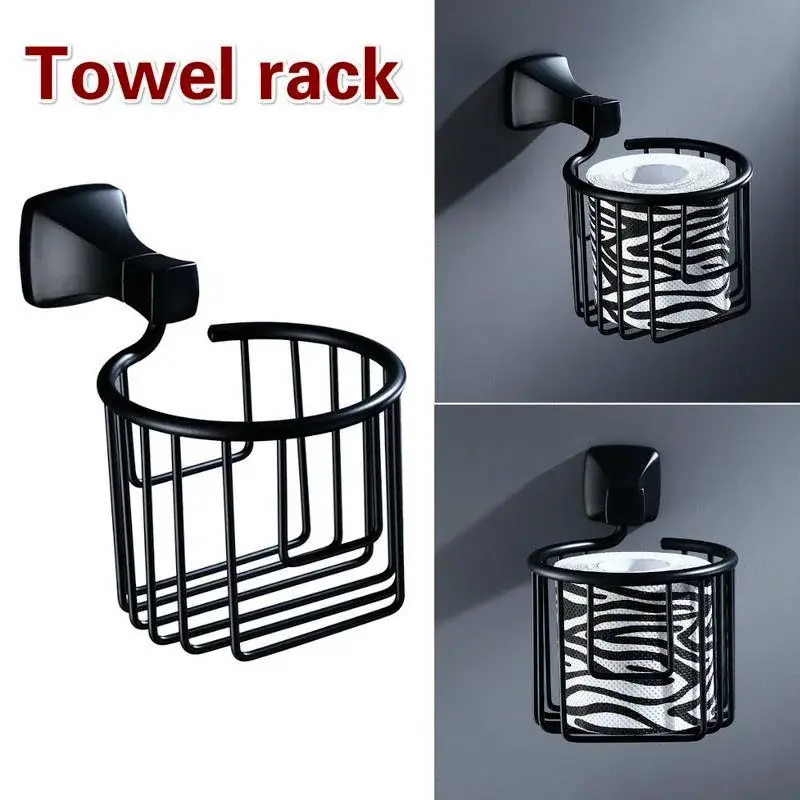 Simple Wall Storage Rack Toilet Paper Rack Space Aluminum Towel Rack Wet Tissue Rack Bathroom Wall Mounted Hardware Accessories