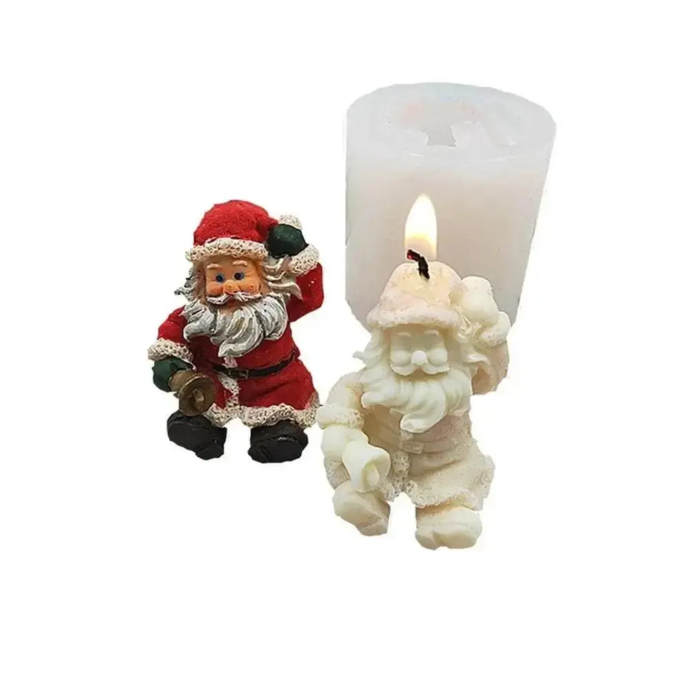 New Silicone Candle Moulds Handmade Crafts DIY Father Christmas Candle Shape Aromatherapy Soap Mould Cake Home Decoration
