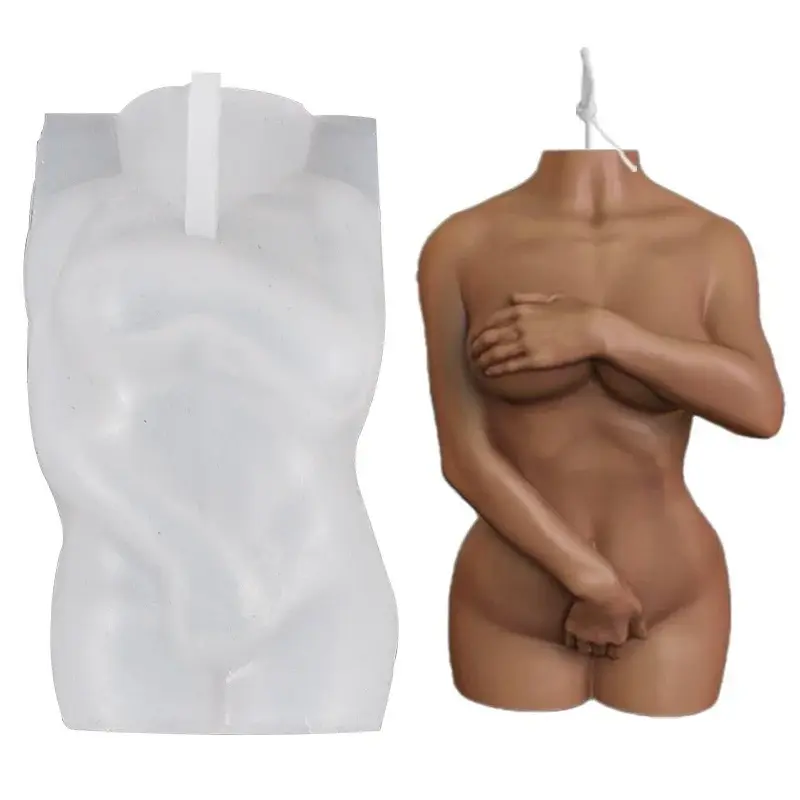 New Shy Man Holding Hands Lady 3D Candle Silicone Mold Pregnant Woman Soap Home Decoration Products