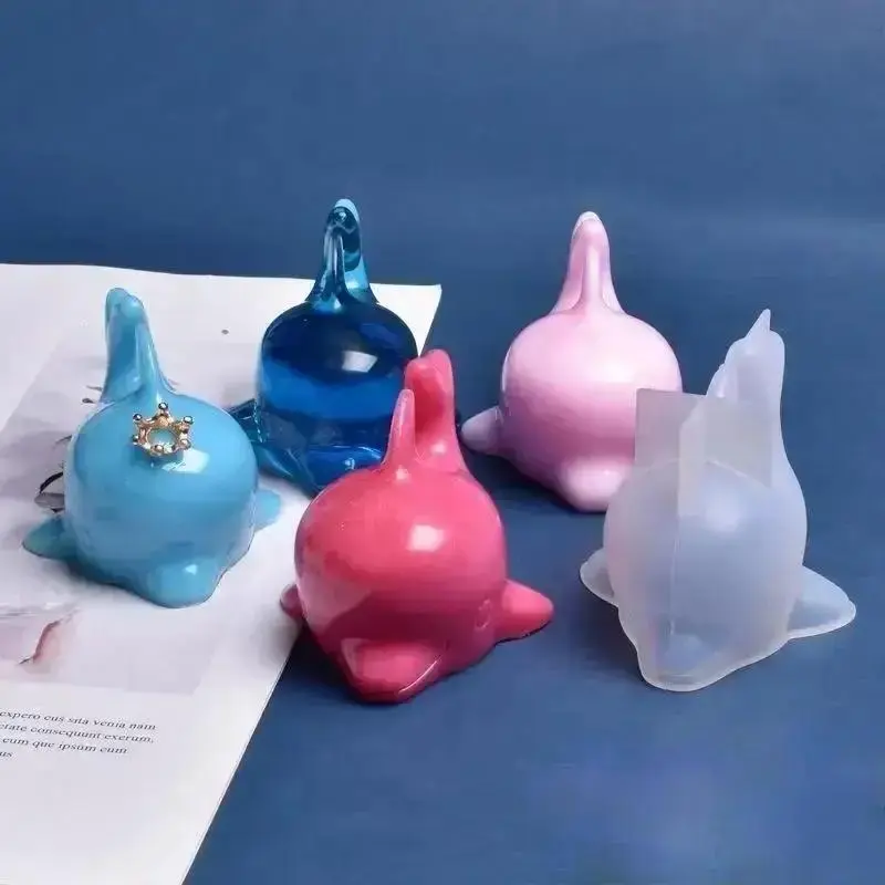 New Animals Ornament Decorative Silicone Mold For Resin Jewelry Making Tools DIY Crystal Epoxy Mold 3D Dolphin Cartoon Cute