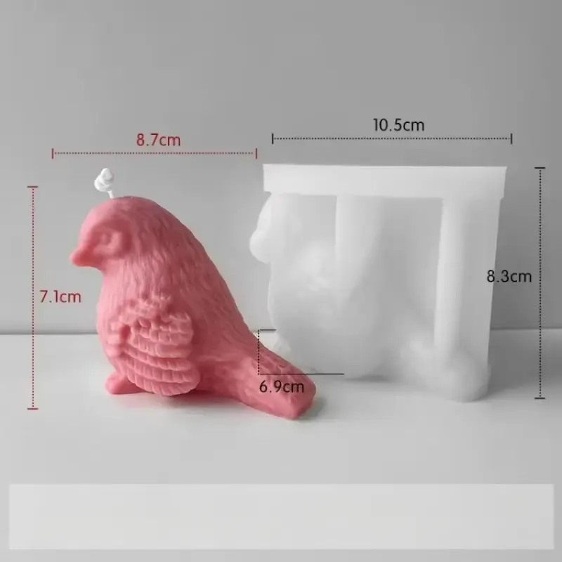 New 3D Bird Silicone Mold DIY Scented Candle Plaster Mold Handmade Soap Resin Drip Gel Mould Cute Animal Birdy Home Decor Crafts