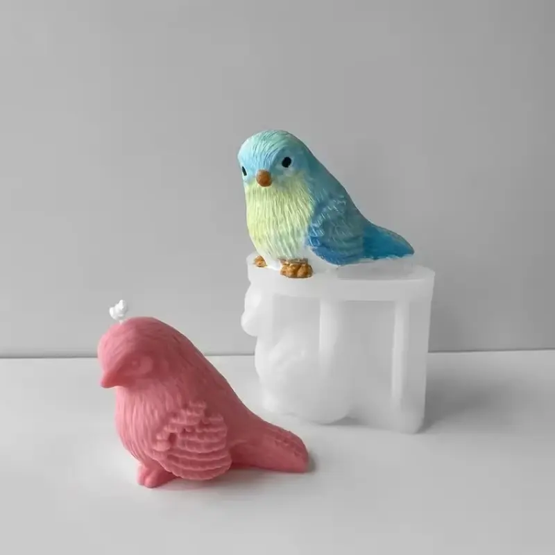 New 3D Bird Silicone Mold DIY Scented Candle Plaster Mold Handmade Soap Resin Drip Gel Mould Cute Animal Birdy Home Decor Crafts