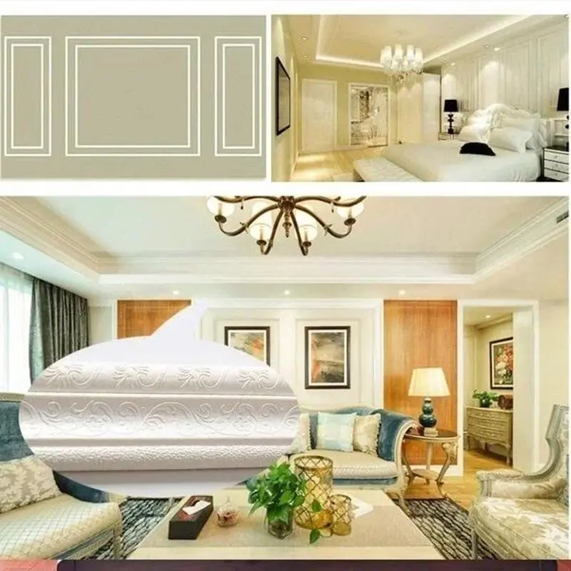 New 3D Self-adhesive Waistline Wallpaper Wall Decoration Self-adhesive Foam Frame Strip Waterproof Skirting Wall Tape Supplies