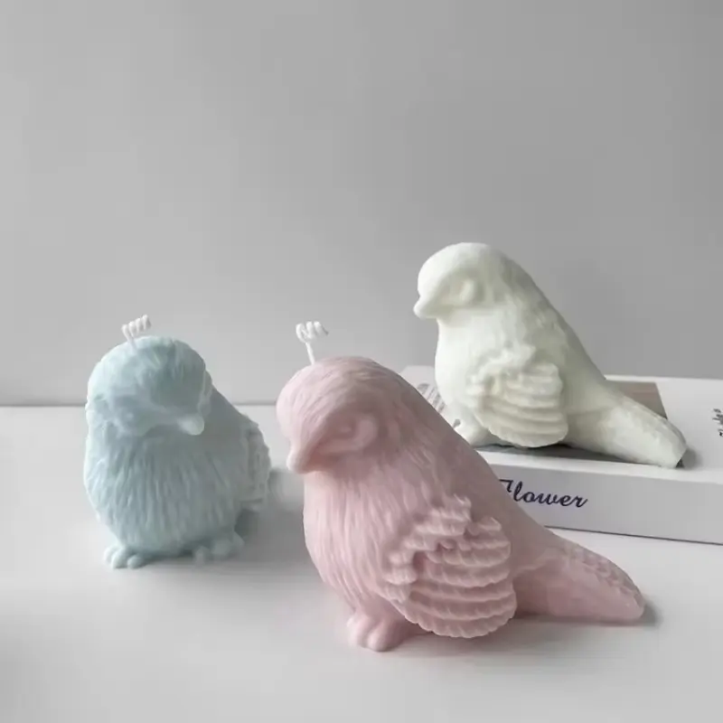 New 3D Bird Silicone Mold DIY Scented Candle Plaster Mold Handmade Soap Resin Drip Gel Mould Cute Animal Birdy Home Decor Crafts