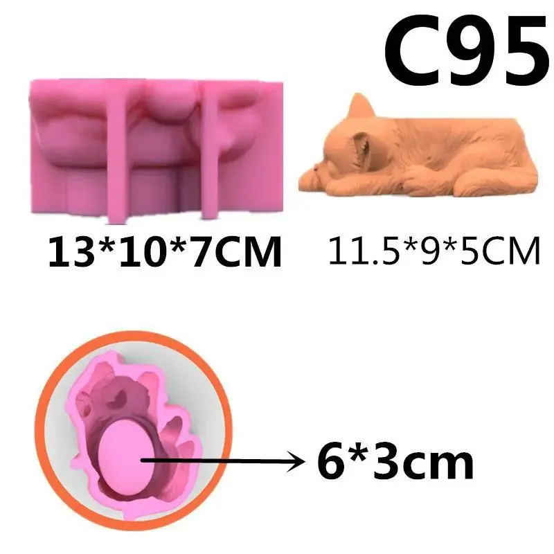 1Pcs Silicone Mold Cute Cat Dog Flower Pot Succulent DIY Making Resin Concrete Vase Cactus Candle Silicone Mold Home Decor Tool
