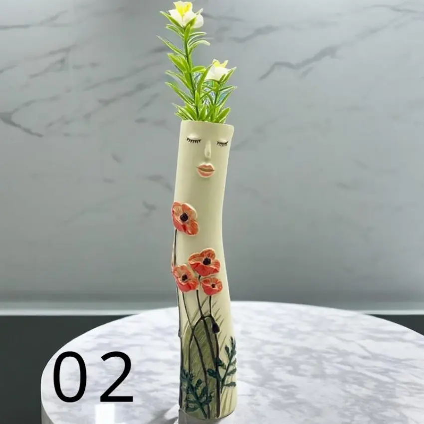 1Pcs Beautiful Elegant Ladies Body Vase Dry Flower Bouquet Vases Women Body Art Craft Ornaments Home Desktop Decor Living Garden