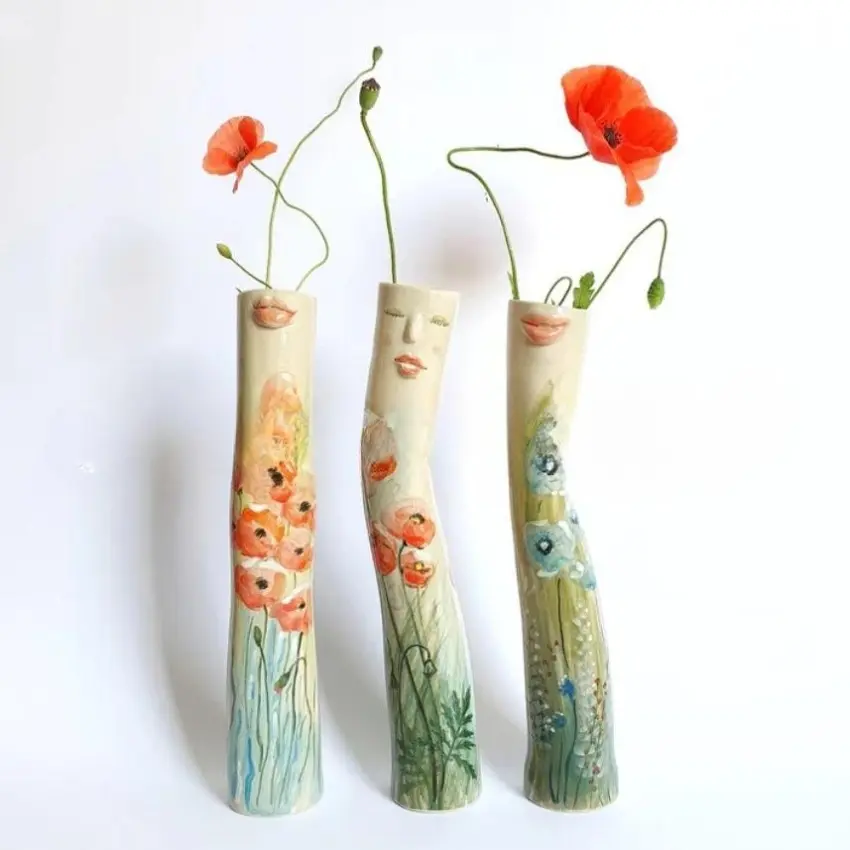 1Pcs Beautiful Elegant Ladies Body Vase Dry Flower Bouquet Vases Women Body Art Craft Ornaments Home Desktop Decor Living Garden