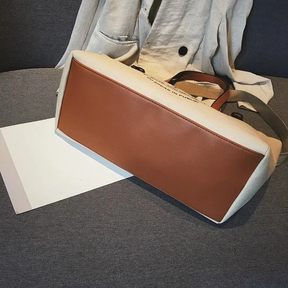 New Korean Edition INS High Capacity Cloth Tote Bag Casual Fashion Student One Shoulder Crossbody Handbag Versatile Lady Bags