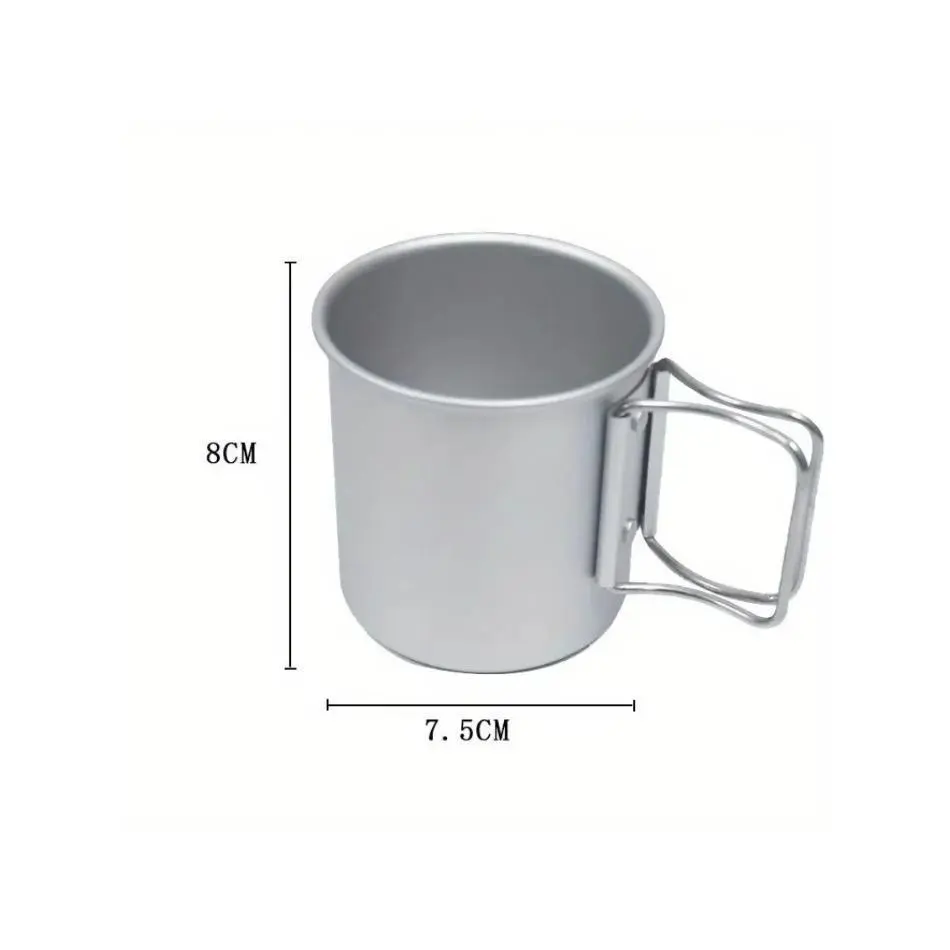 Handle Aluminium Coffee Cup Camping Custom Beer Mugs With Folding Handle New Arrival 300ml Camping Outdoor Mug Wholesale Folding