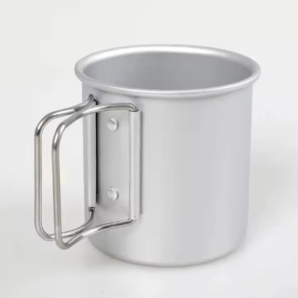 Handle Aluminium Coffee Cup Camping Custom Beer Mugs With Folding Handle New Arrival 300ml Camping Outdoor Mug Wholesale Folding