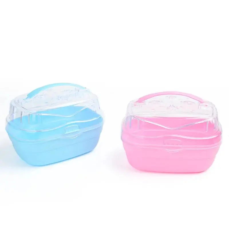 1 Pcs Portable Transparent Hamster Cage With Water Bottle Breathable Travel Carrier Suitable Pets Built-in Water Bottle Feeder