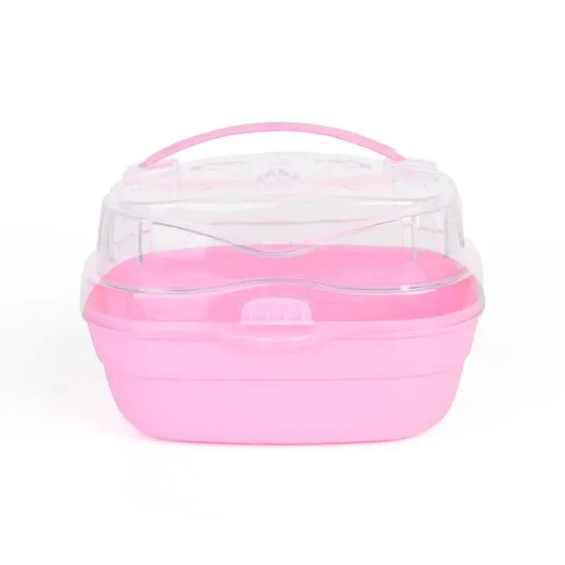 1 Pcs Portable Transparent Hamster Cage With Water Bottle Breathable Travel Carrier Suitable Pets Built-in Water Bottle Feeder
