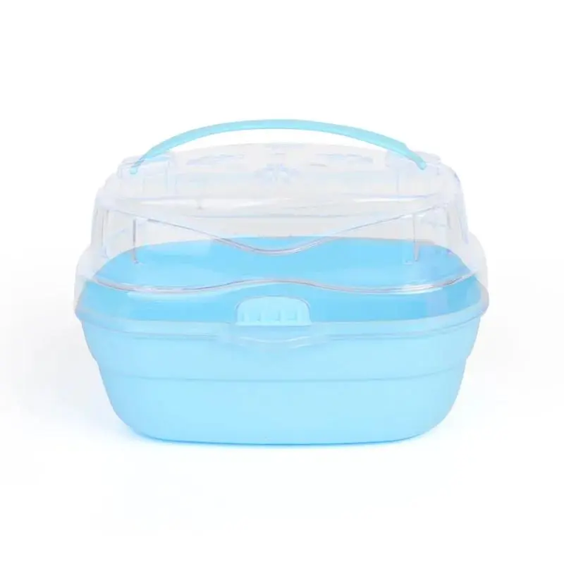 1 Pcs Portable Transparent Hamster Cage With Water Bottle Breathable Travel Carrier Suitable Pets Built-in Water Bottle Feeder