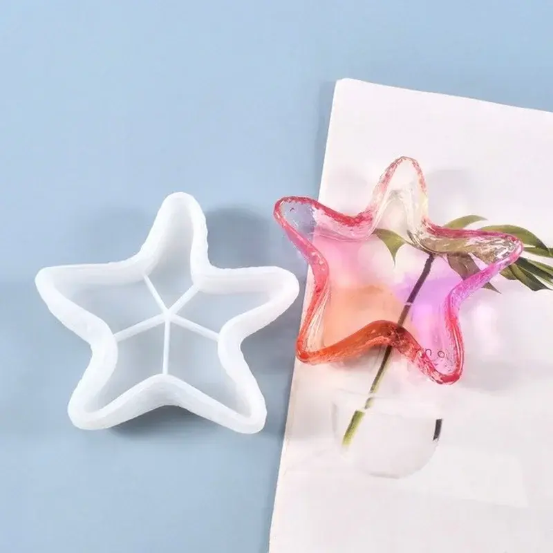 DIY Epoxy Resin Mold Leaf Starfish Plate Mold Mirror Crystal Silicone Fruit Table Inner Box UV Resin Arts And Crafts Mold