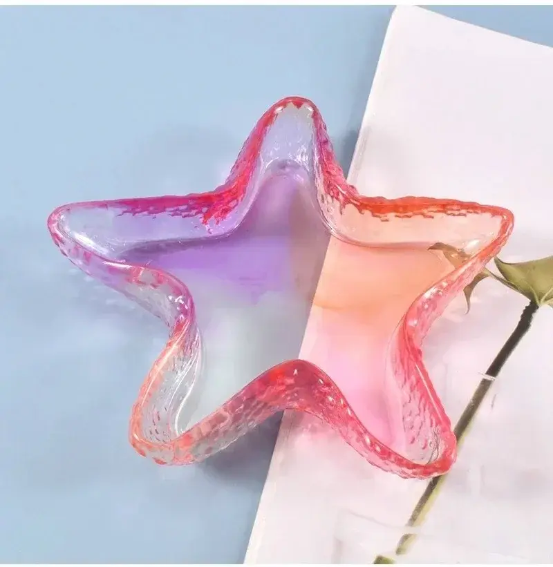 DIY Epoxy Resin Mold Leaf Starfish Plate Mold Mirror Crystal Silicone Fruit Table Inner Box UV Resin Arts And Crafts Mold