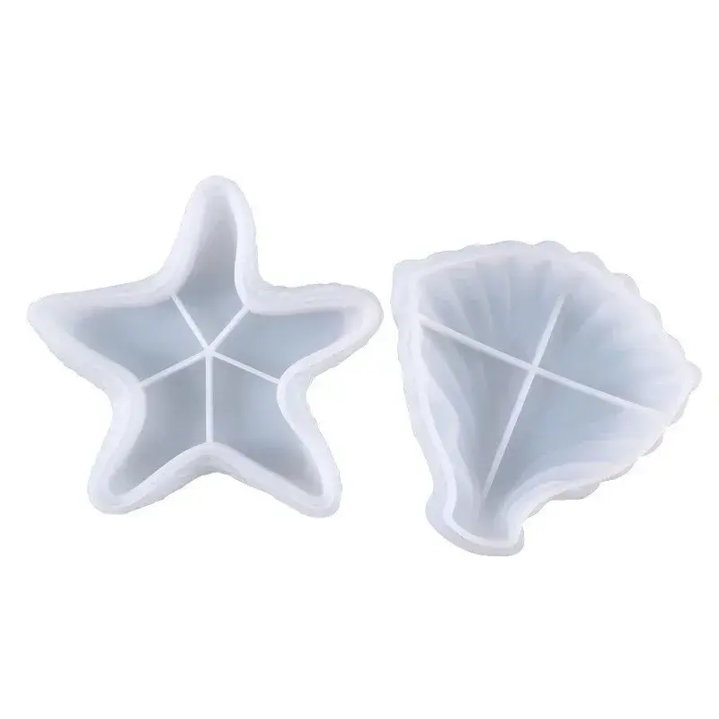 DIY Epoxy Resin Mold Leaf Starfish Plate Mold Mirror Crystal Silicone Fruit Table Inner Box UV Resin Arts And Crafts Mold