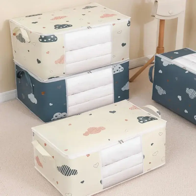 Household Big Capacity Storage Bag 50L /75L Quilt Clothes Duvet Blanket Moisture Proof Dust Proof Sorting Bags Luggage Bag
