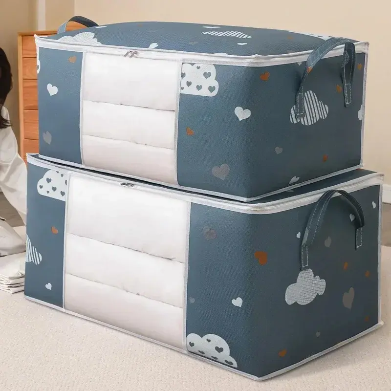 Household Big Capacity Storage Bag 50L /75L Quilt Clothes Duvet Blanket Moisture Proof Dust Proof Sorting Bags Luggage Bag