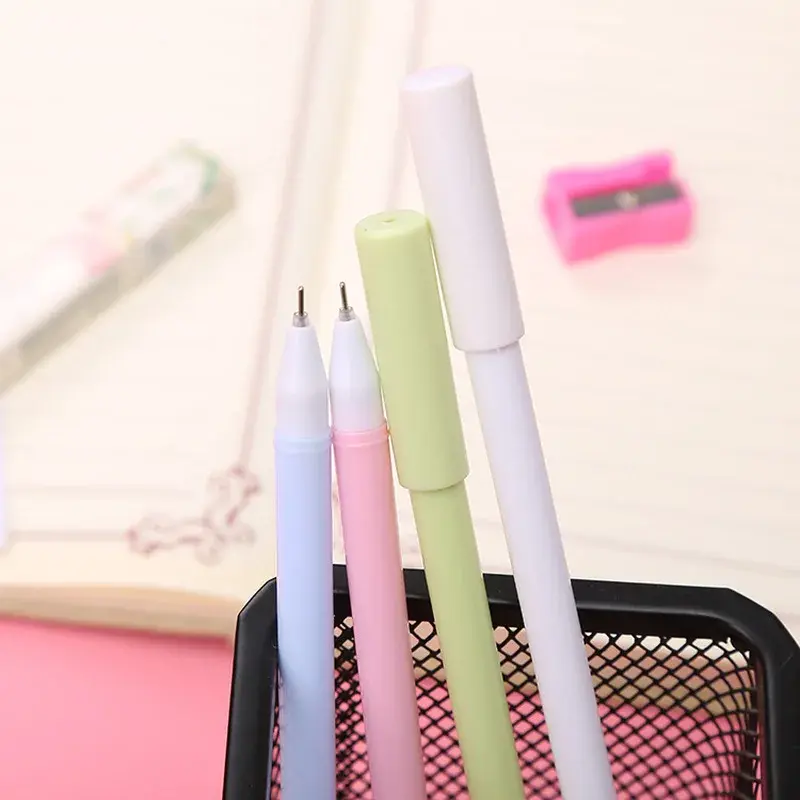 New 4Pcs/Lot Animals Pen 0.5mm Cute Fruit Pens Handle Gel Pen School Kawaii Stationery Suitable Student Education Supplies