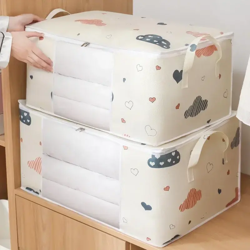 Household Big Capacity Storage Bag 50L /75L Quilt Clothes Duvet Blanket Moisture Proof Dust Proof Sorting Bags Luggage Bag
