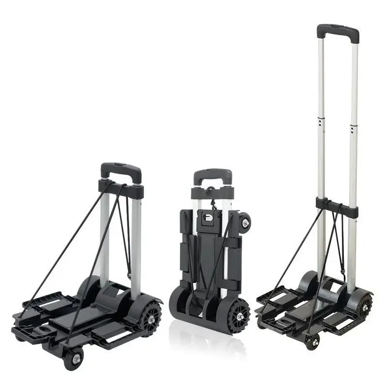Portable Folding Push Truck Trolley Luggage Flatbed Cart Car Travel Portable Luggage Trolley Suitable Home Storage Supplies