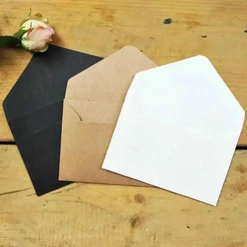 20PCS Classical Blank Mini Kraft Paper Envelopes Wedding Invitation Gift Thank You Card Postcards Concise Party Invitate Cards