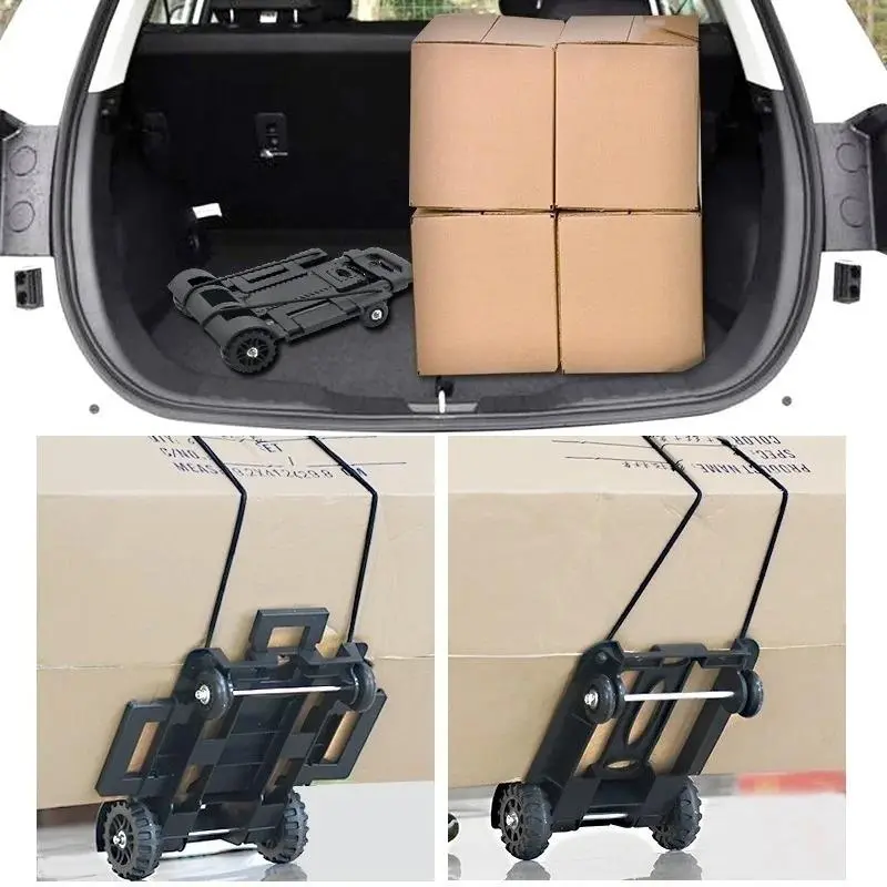 Portable Folding Push Truck Trolley Luggage Flatbed Cart Car Travel Portable Luggage Trolley Suitable Home Storage Supplies