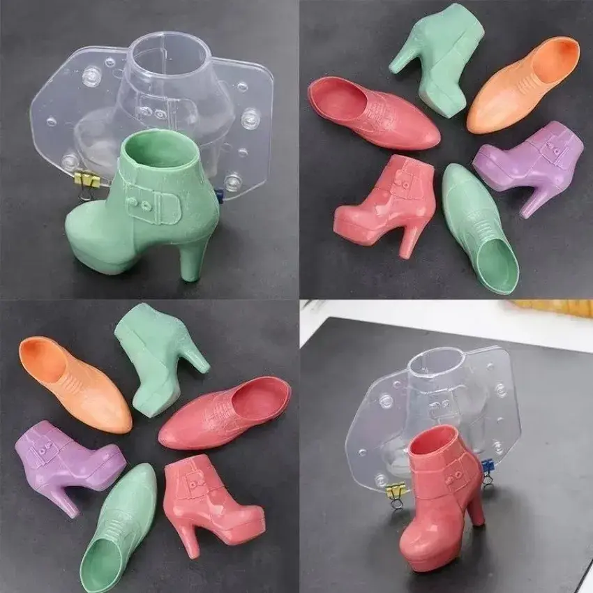 Creative 1Pcs 3D Plastic Women's Boots New Chocolate Mold Cake Decoration Tool DIY Women's Shoes Candy Baking Mold Supplies