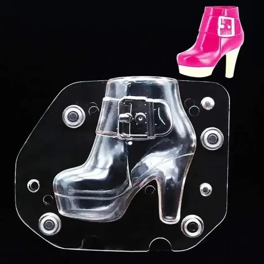 Creative 1Pcs 3D Plastic Women's Boots New Chocolate Mold Cake Decoration Tool DIY Women's Shoes Candy Baking Mold Supplies