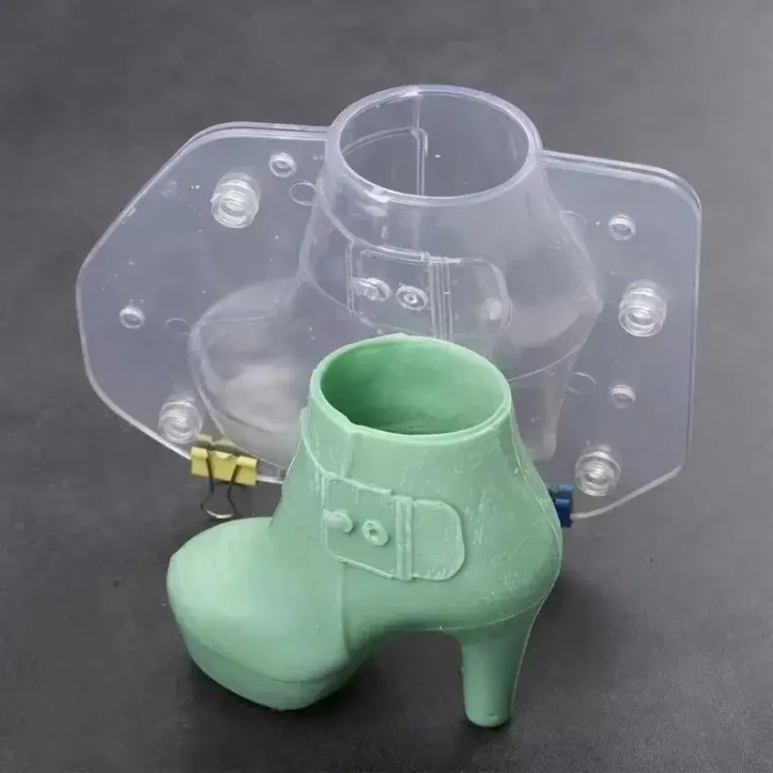 Creative 1Pcs 3D Plastic Women's Boots New Chocolate Mold Cake Decoration Tool DIY Women's Shoes Candy Baking Mold Supplies