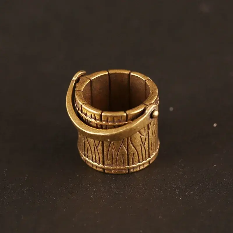 New Antique Small Copperware Buddha Tea Mini Bucket Set Copper Teacup Brass Keychain Pendant Home Decoration Crafts Gift