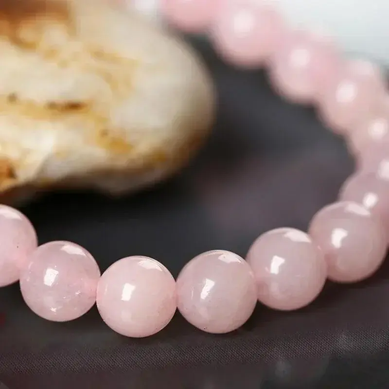 New Natural Pink Crystal Stone Fashion Bracelet Attracting Love And Wealth Bracelet Bead Bracelets Ice Crackle Girl Gift Jewelry
