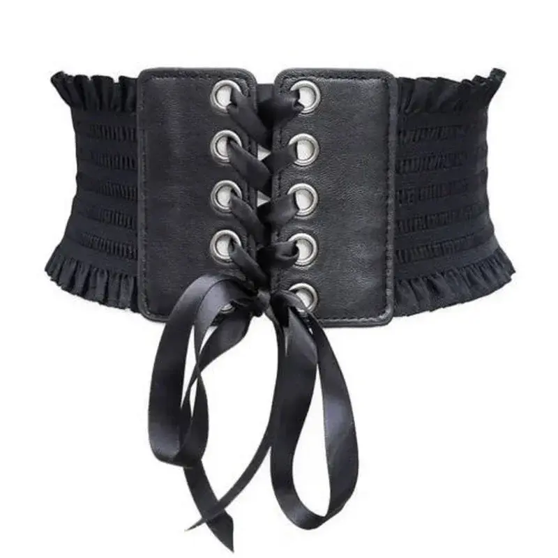 2025 Summer Fashion Design Women Elastic Belts Sexy Black Pu Leather Wide Corset Ladies Belt Trend Versatile Famale Cummerbunds