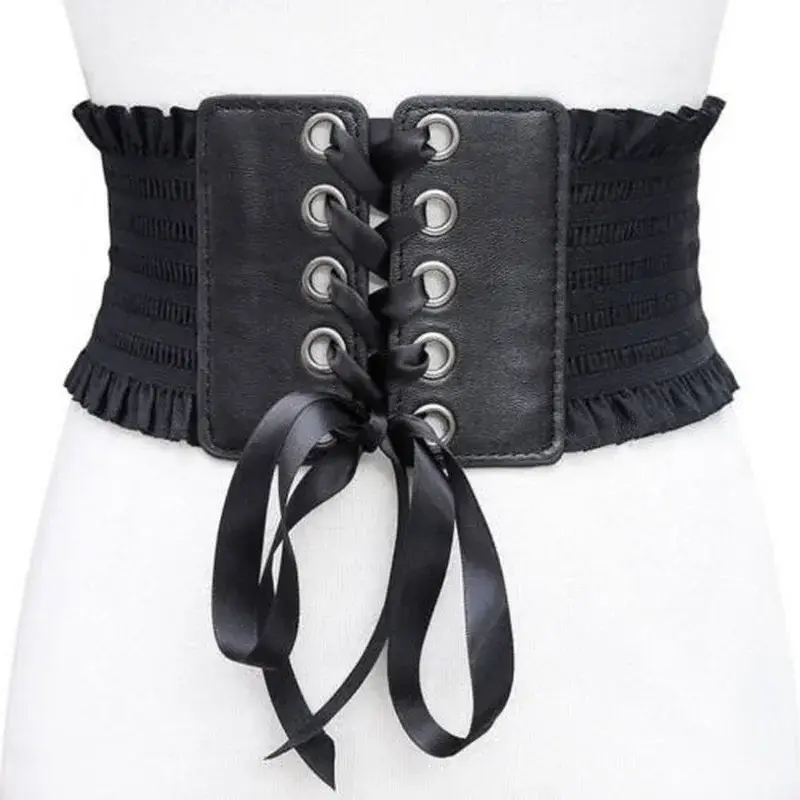 2025 Summer Fashion Design Women Elastic Belts Sexy Black Pu Leather Wide Corset Ladies Belt Trend Versatile Famale Cummerbunds