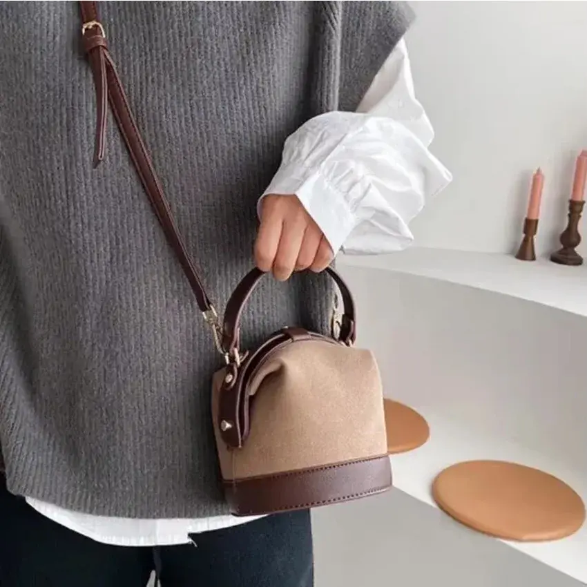 New Vintage Fashion Female Tote Bucket Bag Concise Design Ladies Crossbody Bag Pretty All-Match Women's Handbag Purses Handbags