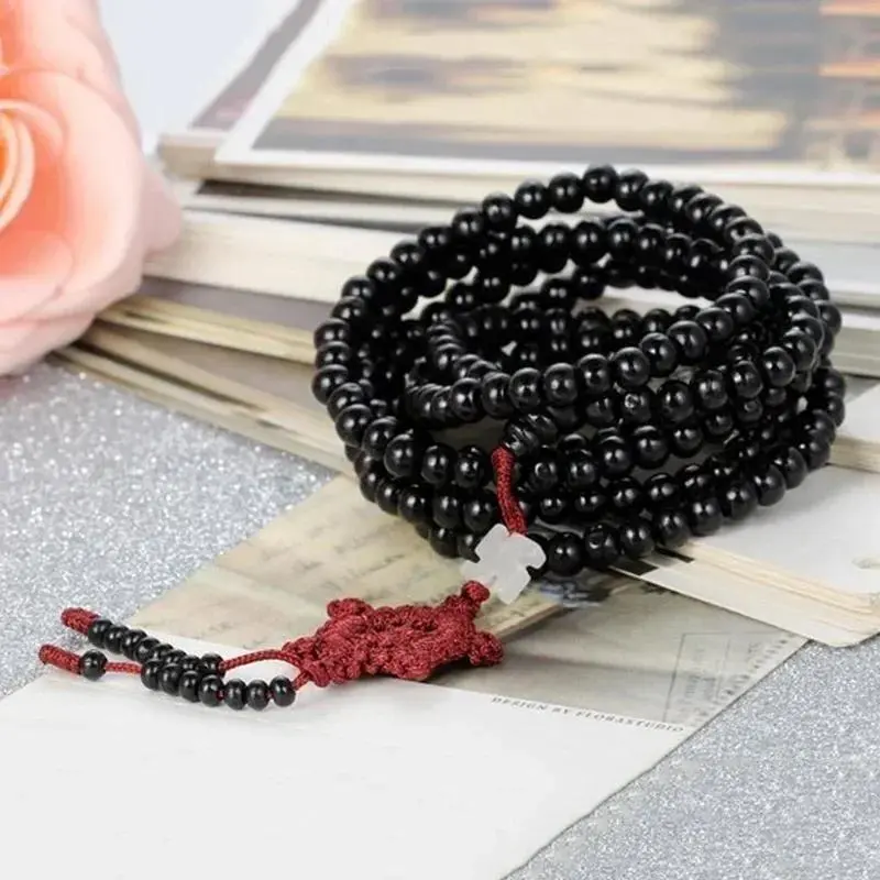 1 Pcs 216 Solid Color Fashion Tibetan Sandalwood Buddhist Buddha Prayer Beads Bracelet Bangles Accessories Creative Gifts Decor