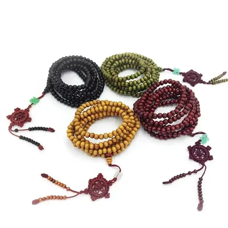 1 Pcs 216 Solid Color Fashion Tibetan Sandalwood Buddhist Buddha Prayer Beads Bracelet Bangles Accessories Creative Gifts Decor