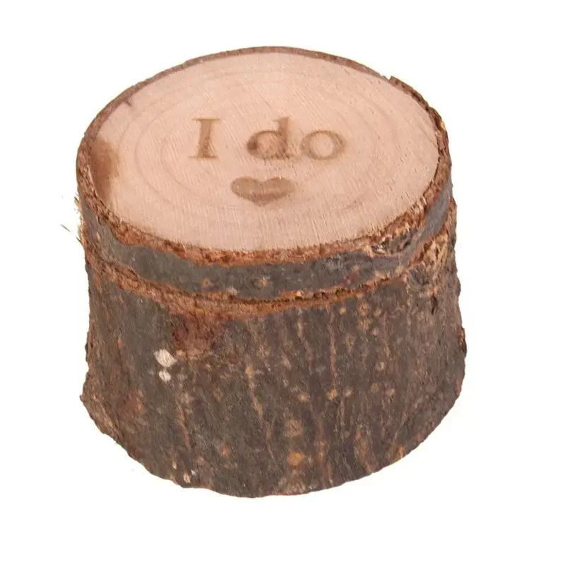 Concise Vintage Hessian Rustic Wedding Gifts Wood Ring Holder Ring Pillow Box Wooden Photography Props For Wedding Accessories