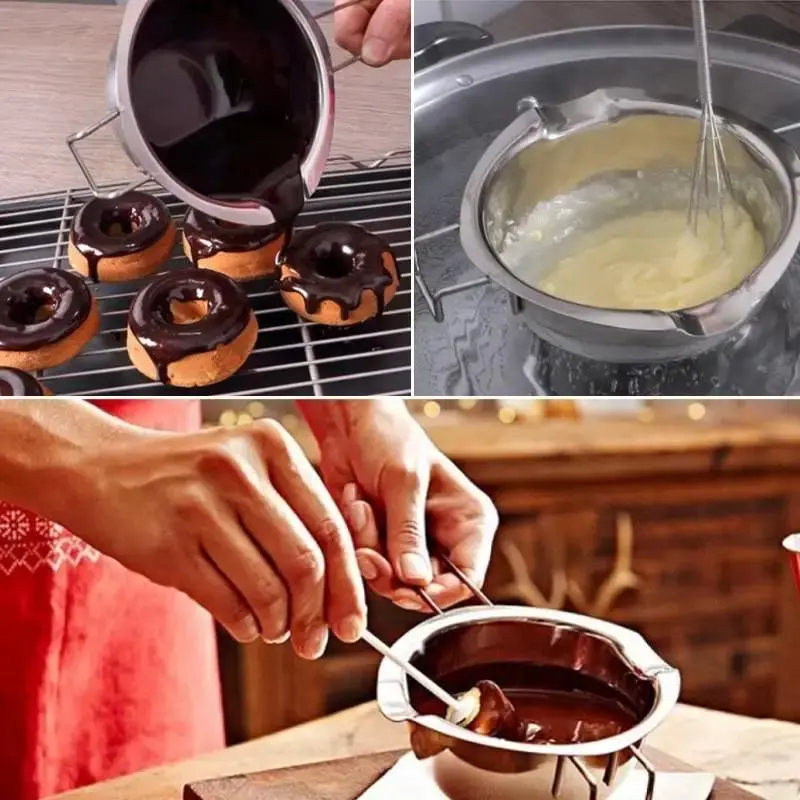 Practical Milk Bowl Double Pot Cookware Stainless Steel Chocolate Butter Melting Pot Dessert Tool Accessory Kitchen Baking Tools