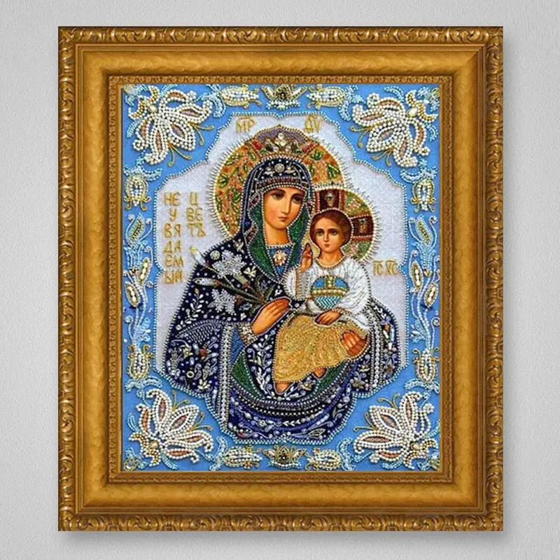 5D DIY Virgin Jesus Full Diamond Square Diamond Figure Painting Room Decoration Fabric Craft Art Painting Household Supplies