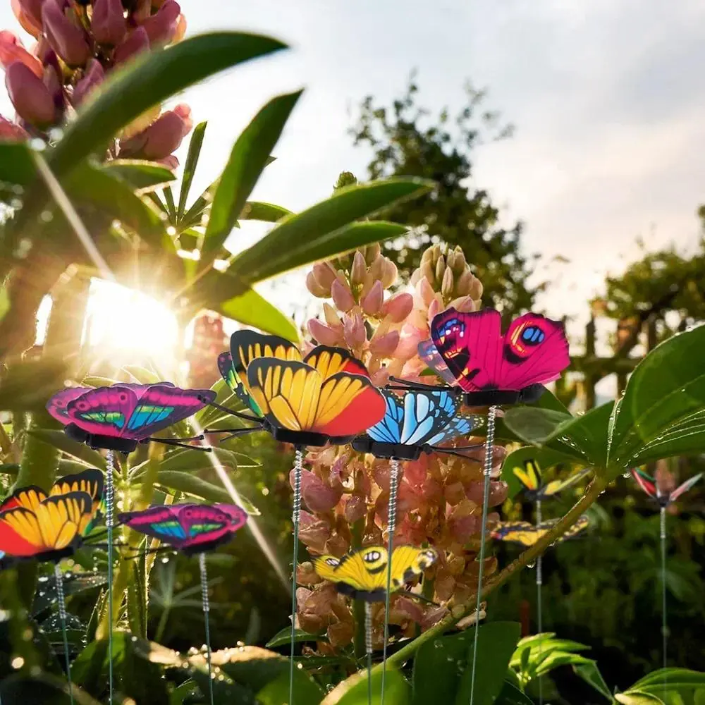 Creative Bunch Of Butterflies Garden Yard Planter Colorful Whimsical Butterfly Stakes Decorative Outdoor Flower Pots Ornaments