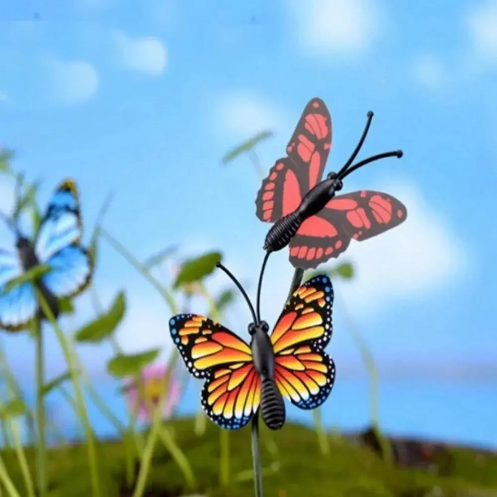 Creative Bunch Of Butterflies Garden Yard Planter Colorful Whimsical Butterfly Stakes Decorative Outdoor Flower Pots Ornaments