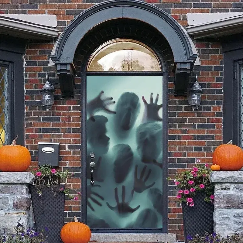 Halloween Series Horror Glass Window Wall Sticker Decoration Horror Haunted House Glass Sticker Props Holiday Party Accessories
