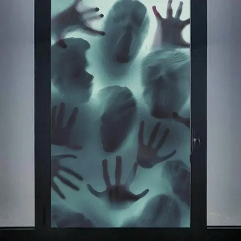 Halloween Series Horror Glass Window Wall Sticker Decoration Horror Haunted House Glass Sticker Props Holiday Party Accessories
